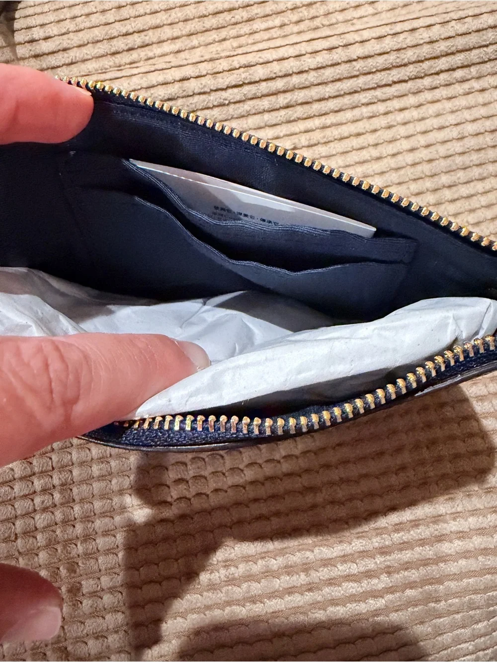 Coach navy blue wristlet